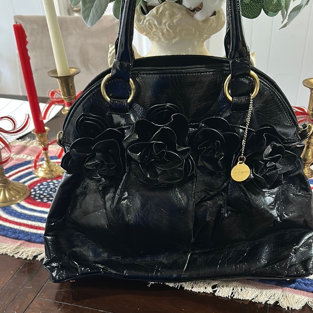 Big Buddy Elegant Black Floral Women's Bag